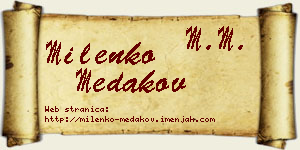 Milenko Medakov vizit kartica